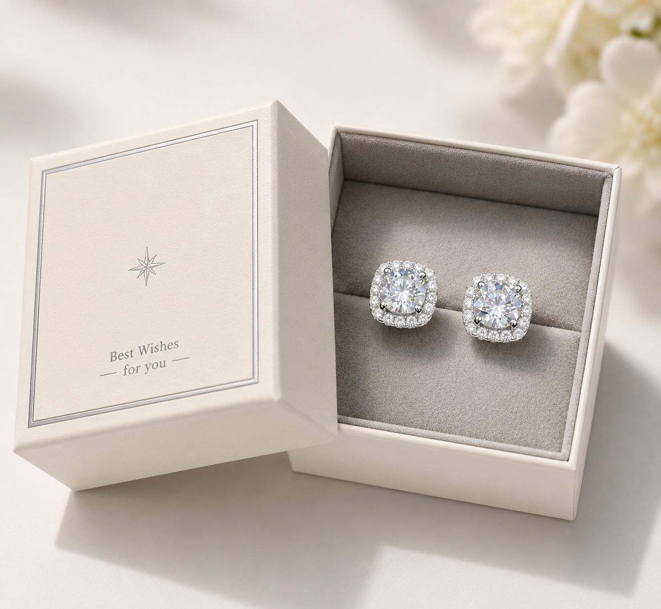 2CTW/4CTW Moissanite  Stud Earrings - 925 Sterling Silver