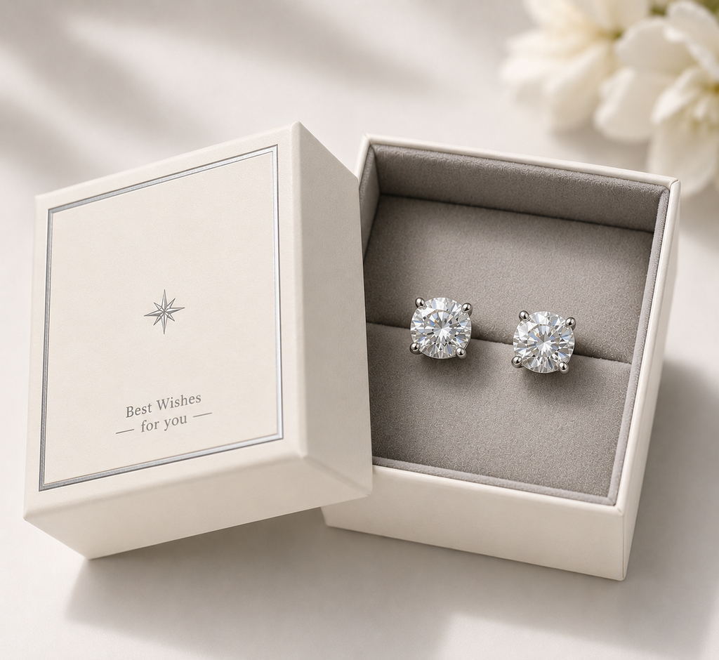 Special Deal- 4CTW Moissanite 925 Solitaire Stud Earrings