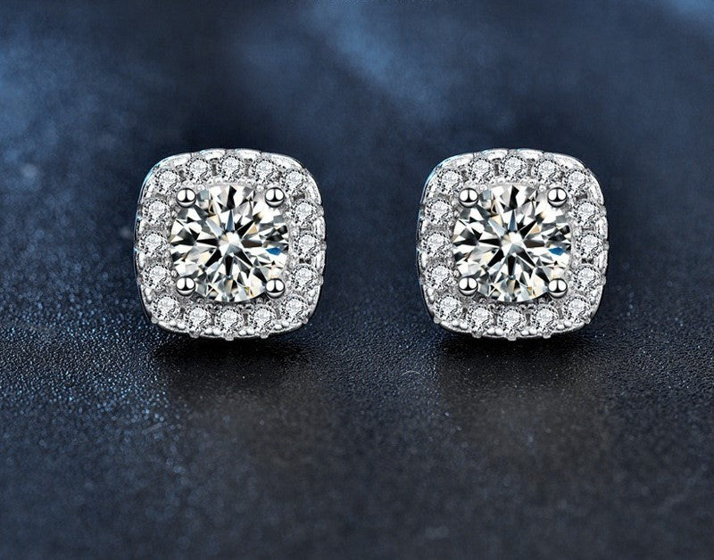 2CTW/4CTW Moissanite  Stud Earrings - 925 Sterling Silver
