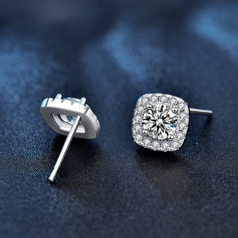 2CTW/4CTW Moissanite  Stud Earrings - 925 Sterling Silver