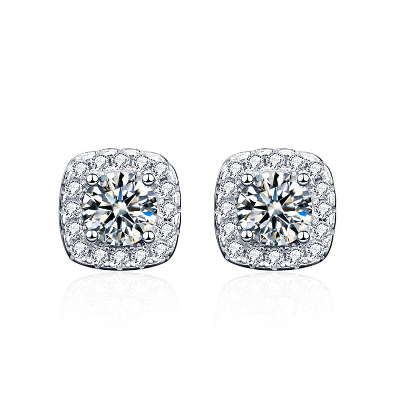2CTW/4CTW Moissanite  Stud Earrings - 925 Sterling Silver