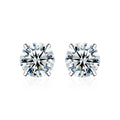2CT Moissanite Solitaire Stud Earrings - 925 Sterling Silver