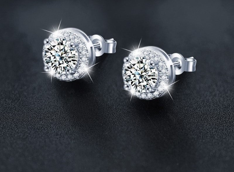 2CTW/4CTW Moissanite  Stud Earrings - 925 Sterling Silver
