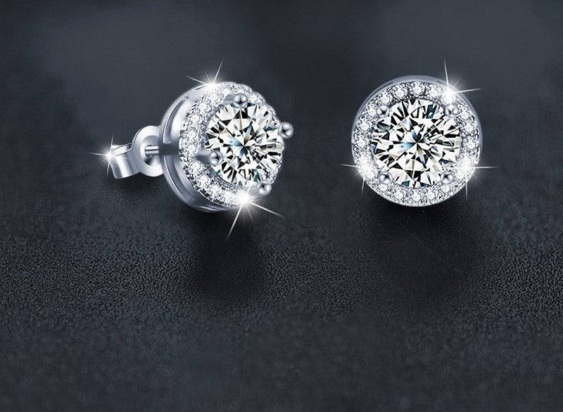 2CTW/4CTW Moissanite  Stud Earrings - 925 Sterling Silver