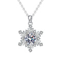2CT Snowflake Moissanite Necklace - 925 Sterling Silver