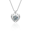 2CT Heart Moissanite Necklace - 925 Sterling Silver