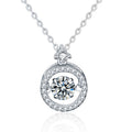 1CT  Halo Dancing Moissanite Necklace  - 925 Sterling Silver
