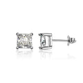 2.4CT Square Cut Moissanite Stud Earrings - 925 Sterling Silver
