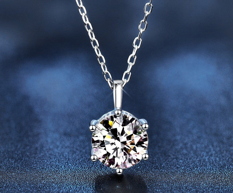 2CT/5CT Moissanite Necklace  - 925 Sterling Silver