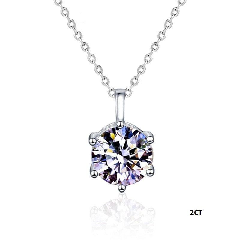 2CT/5CT Moissanite Necklace  - 925 Sterling Silver
