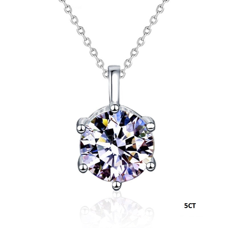 2CT/5CT Moissanite Necklace  - 925 Sterling Silver