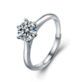 1CT/2CT Adjustable Moissanite Ring - 925 Sterling Silver
