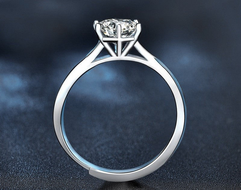 1CT/2CT Adjustable Moissanite Ring - 925 Sterling Silver