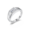 1CT Adjustable Men's Moissanite Signet Ring - 925 Sterling Silver