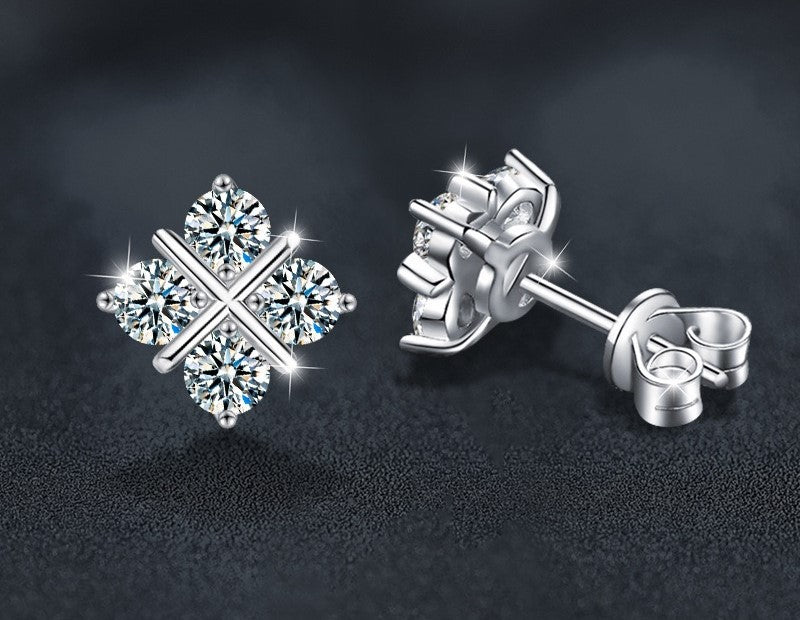 3.2CT Moissanite Stud Earrings - 925 Sterling Silver