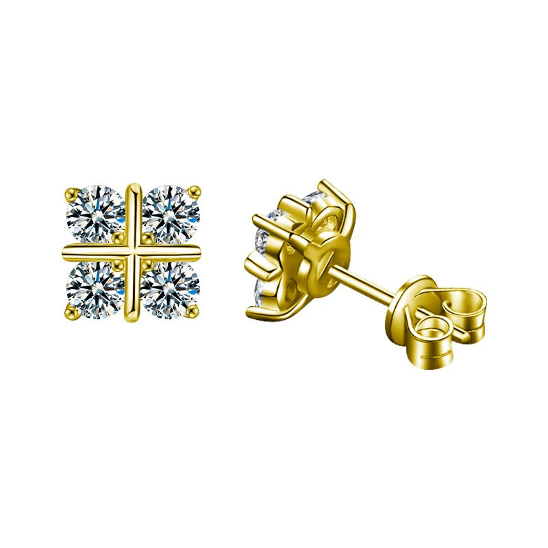 3.2CT Moissanite Stud Earrings - 925 Sterling Silver