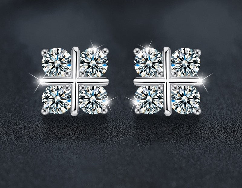 3.2CT Moissanite Stud Earrings - 925 Sterling Silver
