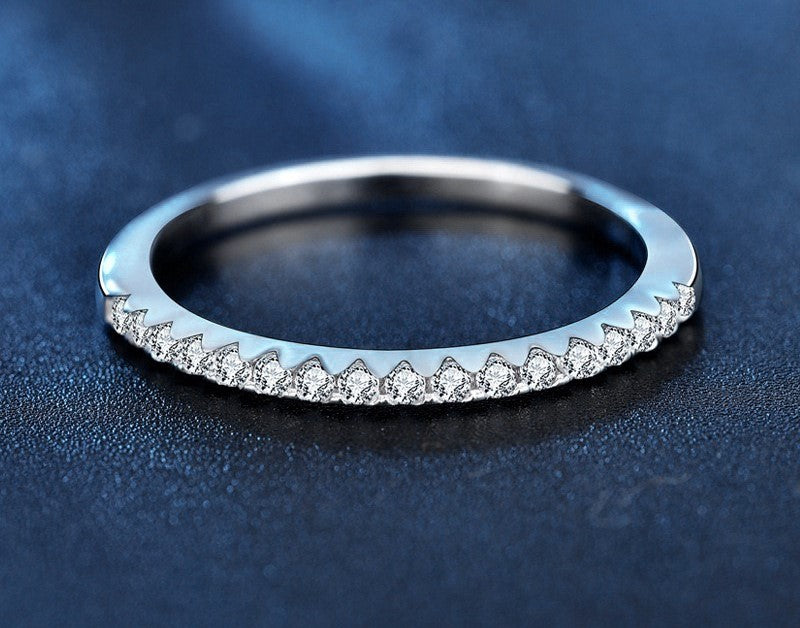Eternity Band Moissanite Ring Size 7 - 925 Sterling Silver