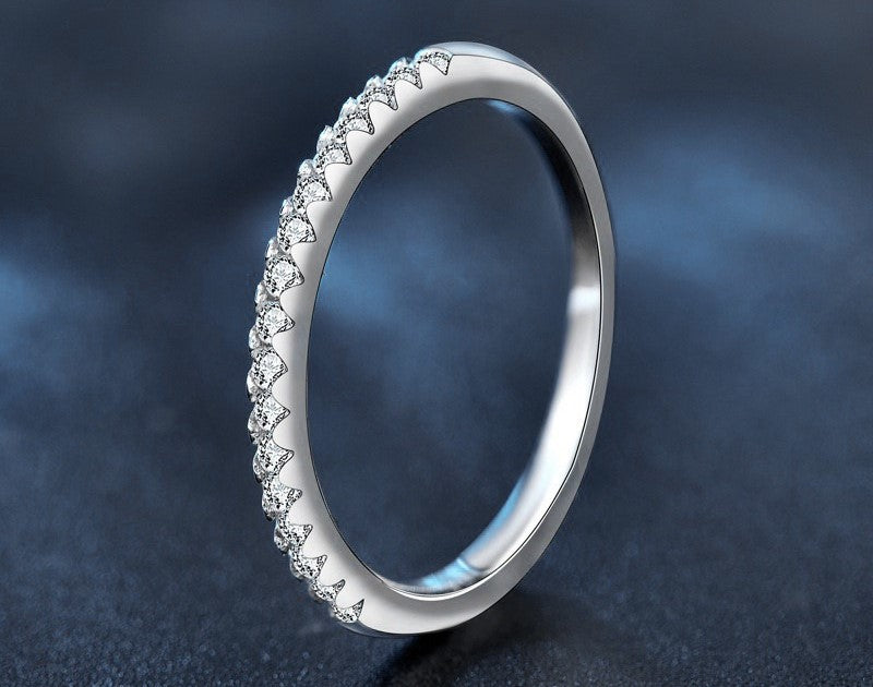 Eternity Band Moissanite Ring Size 7 - 925 Sterling Silver