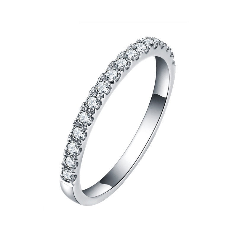 Eternity Band Moissanite Ring Size 7 - 925 Sterling Silver