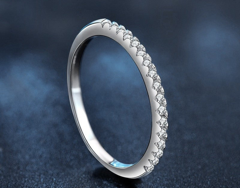 Eternity Band Moissanite Ring Size 7 - 925 Sterling Silver