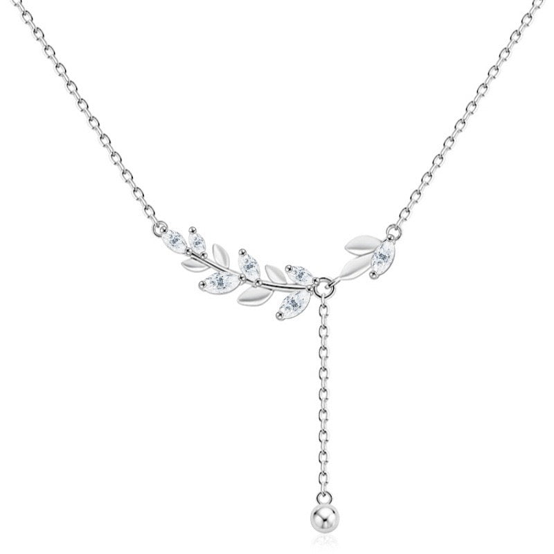 1 CT Leaf Moissanite Necklace - 925 Sterling Silver