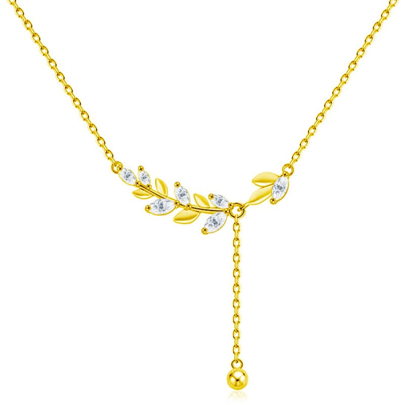 1 CT Leaf Moissanite Necklace - 925 Sterling Silver