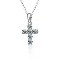 0.6 CT Cross Moissanite Necklace - 925 Sterling Silver