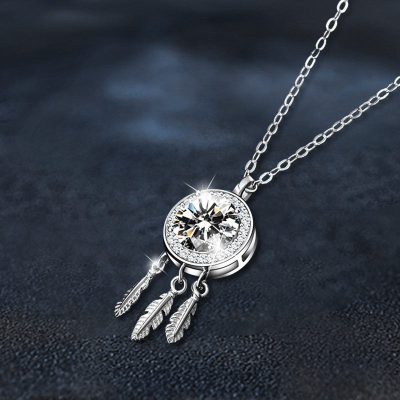 1 CT Dreamcatcher Moissanite Necklace - 925 Sterling Silver