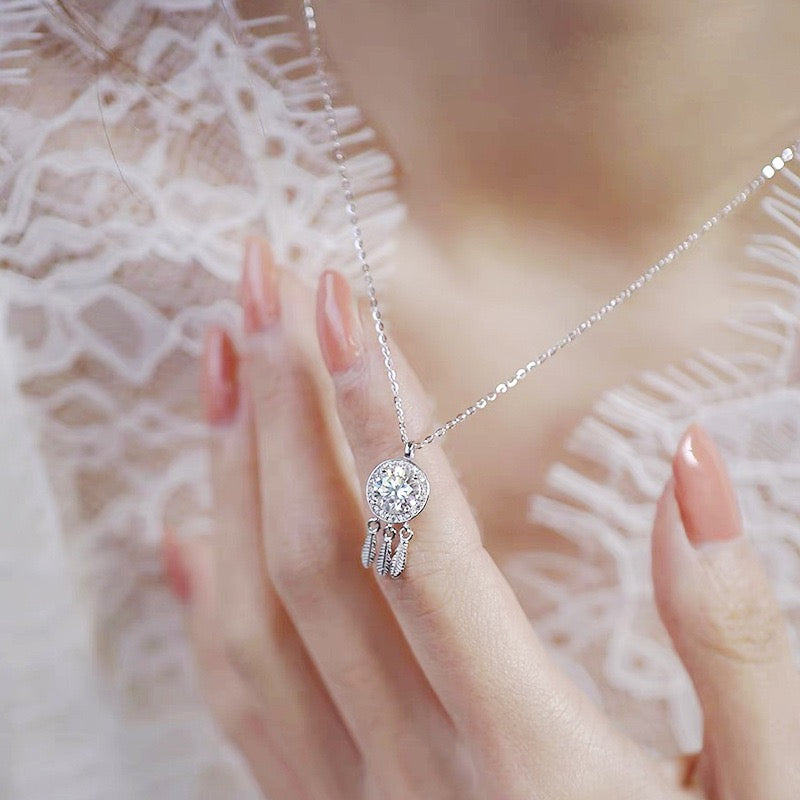 1 CT Dreamcatcher Moissanite Necklace - 925 Sterling Silver