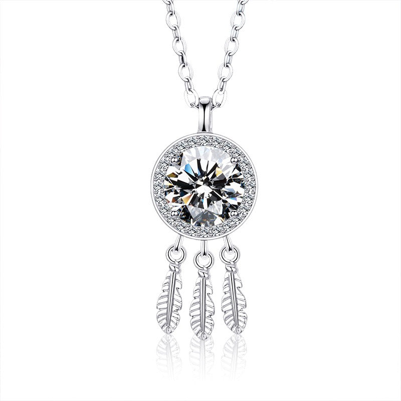1 CT Dreamcatcher Moissanite Necklace - 925 Sterling Silver