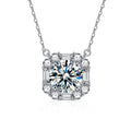 3CT Halo Moissanite Necklace - 925 Sterling Silver