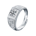 1CT Adjustable Men's Moissanite Ring - 925 Sterling Silver