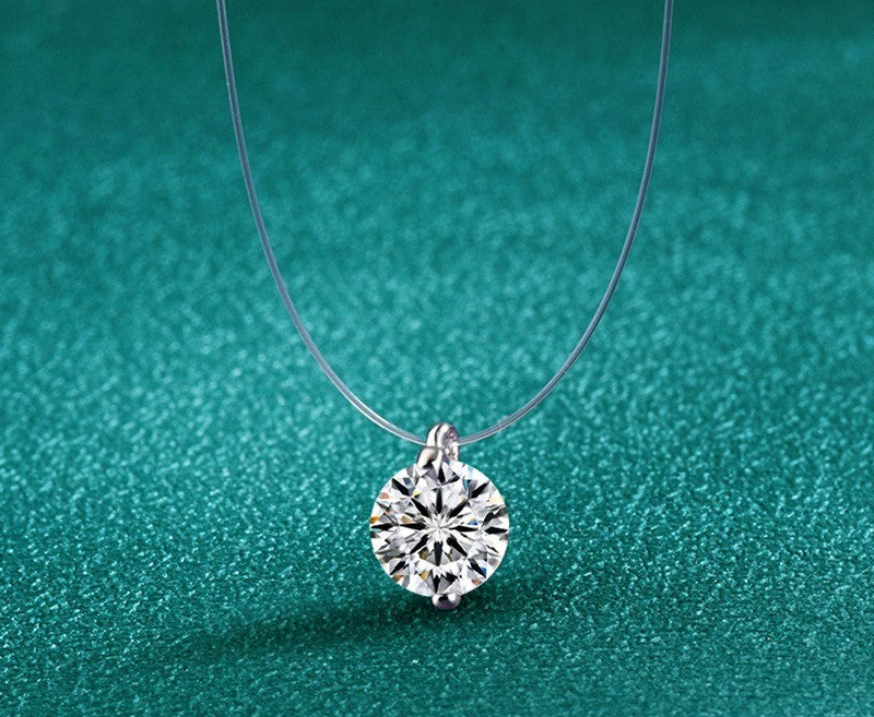 2CT  Mermaid Tear Moissanite Necklace- 925 Sterling Silver