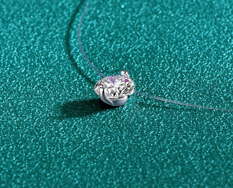 2CT  Mermaid Tear Moissanite Necklace- 925 Sterling Silver