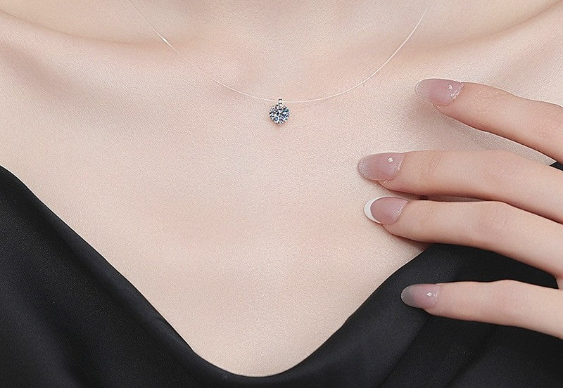 2CT  Mermaid Tear Moissanite Necklace- 925 Sterling Silver