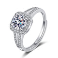1CT Halo Adjustable Moissanite Ring - 925 Sterling Silver