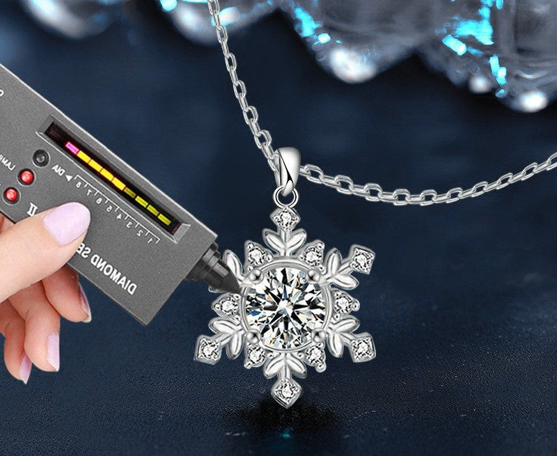 2CT Snowflake Moissanite Necklace - 925 Sterling Silver